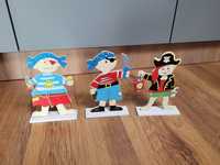 Drewniane figurki pirat 3szt