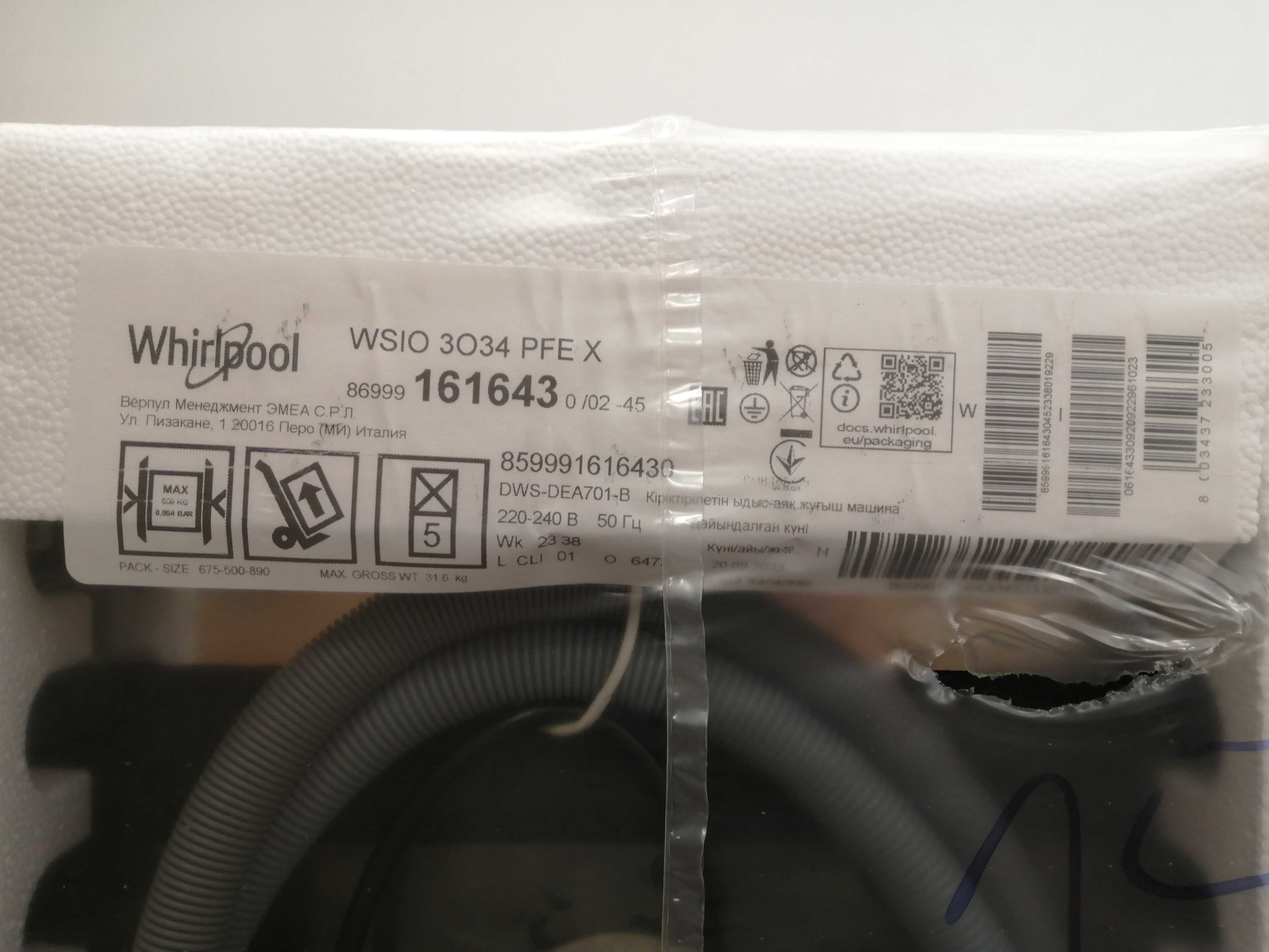 Zmywarka pod zabudowę WHIRLPOOL WSIO 3034 PFEX