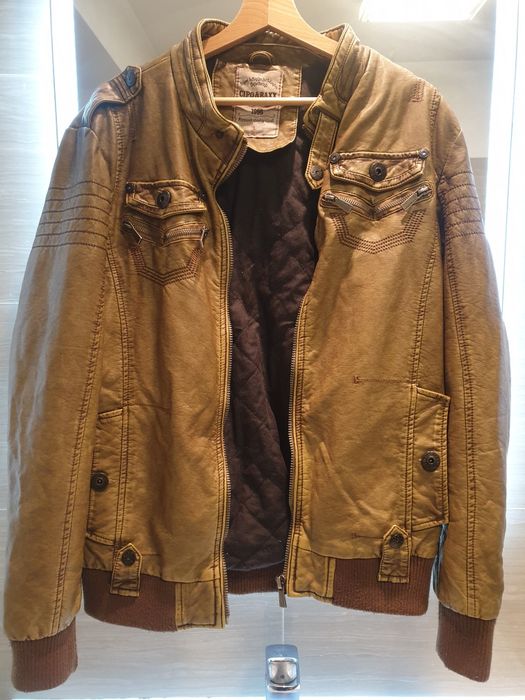 Kurtka skórzana camelowa