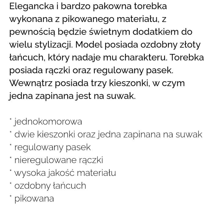 PIKOWANA Torebka z łańcuchem VISELLE NUDE