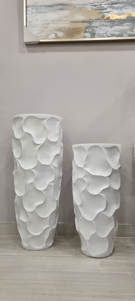 Vaso de Cerâmica Brancos Lacado 2 Medidas By Arcoazul