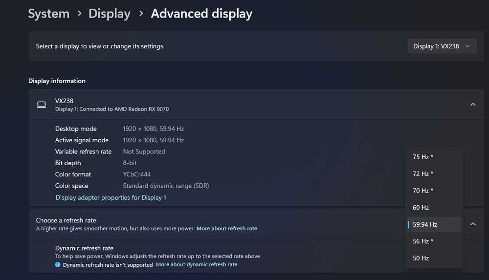 Monitor Asus VX238H 23" 75Hz