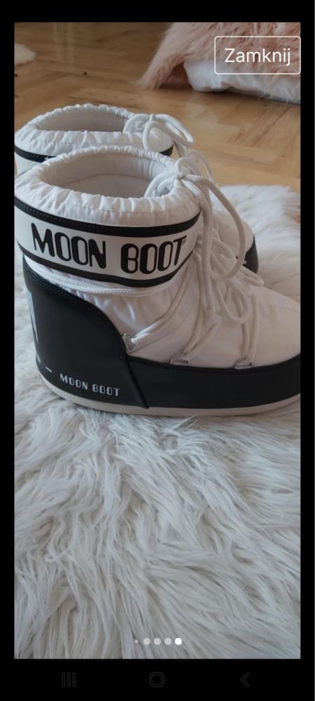 Moonboot sznurowane biale sniegowce  zimowe moon boot