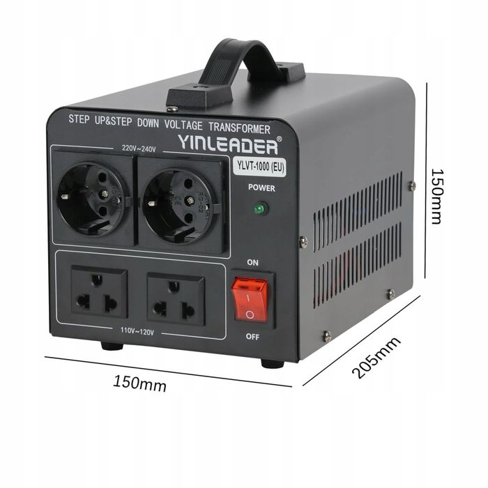 Transformator napięcia 1000W 1000VA Wejście: 110V/220V Wyjście: 110/22
