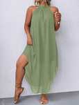 Sukienka Maxi Boho Asymetryczna Bez Rękawów Zielona Casual Shein Xl 42