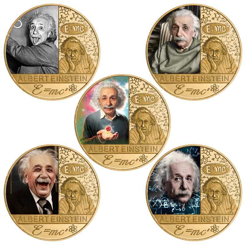 5 Monet Kolekcjonerskich Albert Einstein Pozłacana