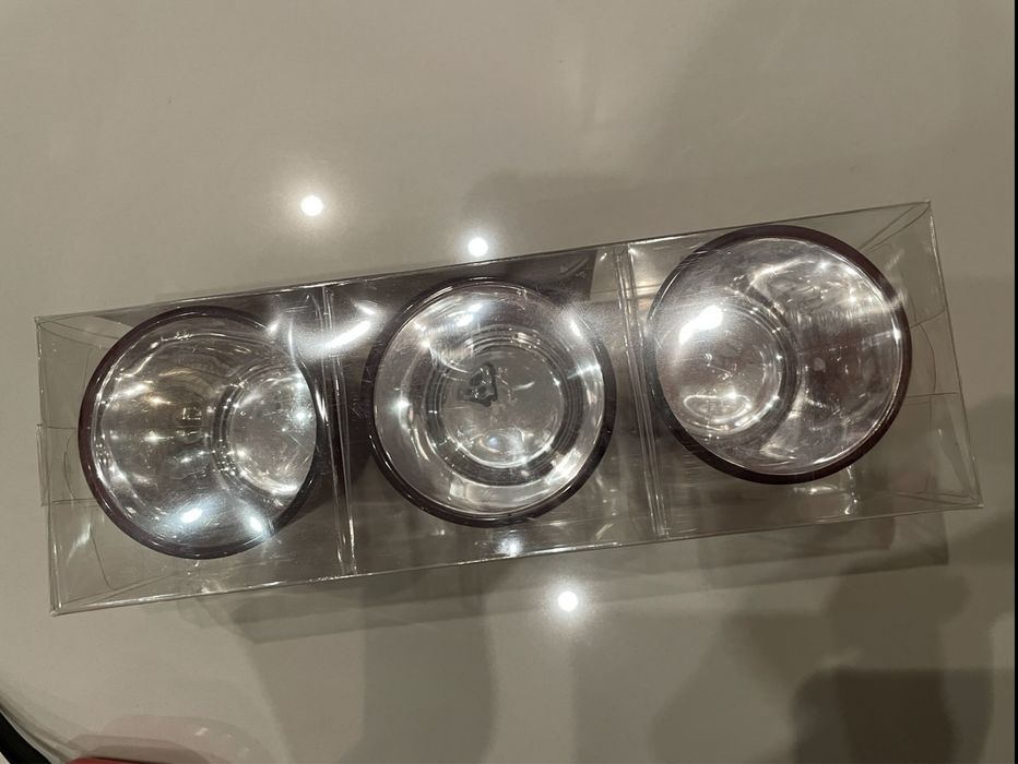 Swieczniki szklane swiateczne czerwone 3 szt nowe