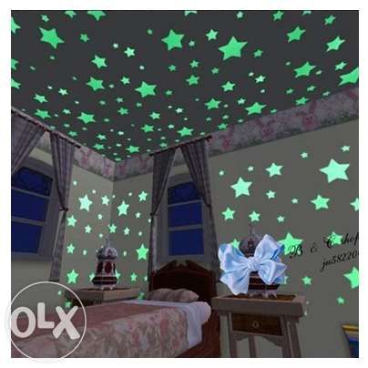 Pack Estrelas Lua Fluorescentes Decoração Quarto Dormir Criança Bebe