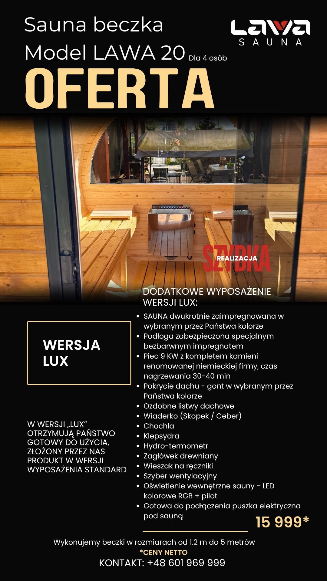 SAUNA beczka - PRODUCENT SPA - TOP produkt - Szwedzkie drewno -SPRAWDŹ