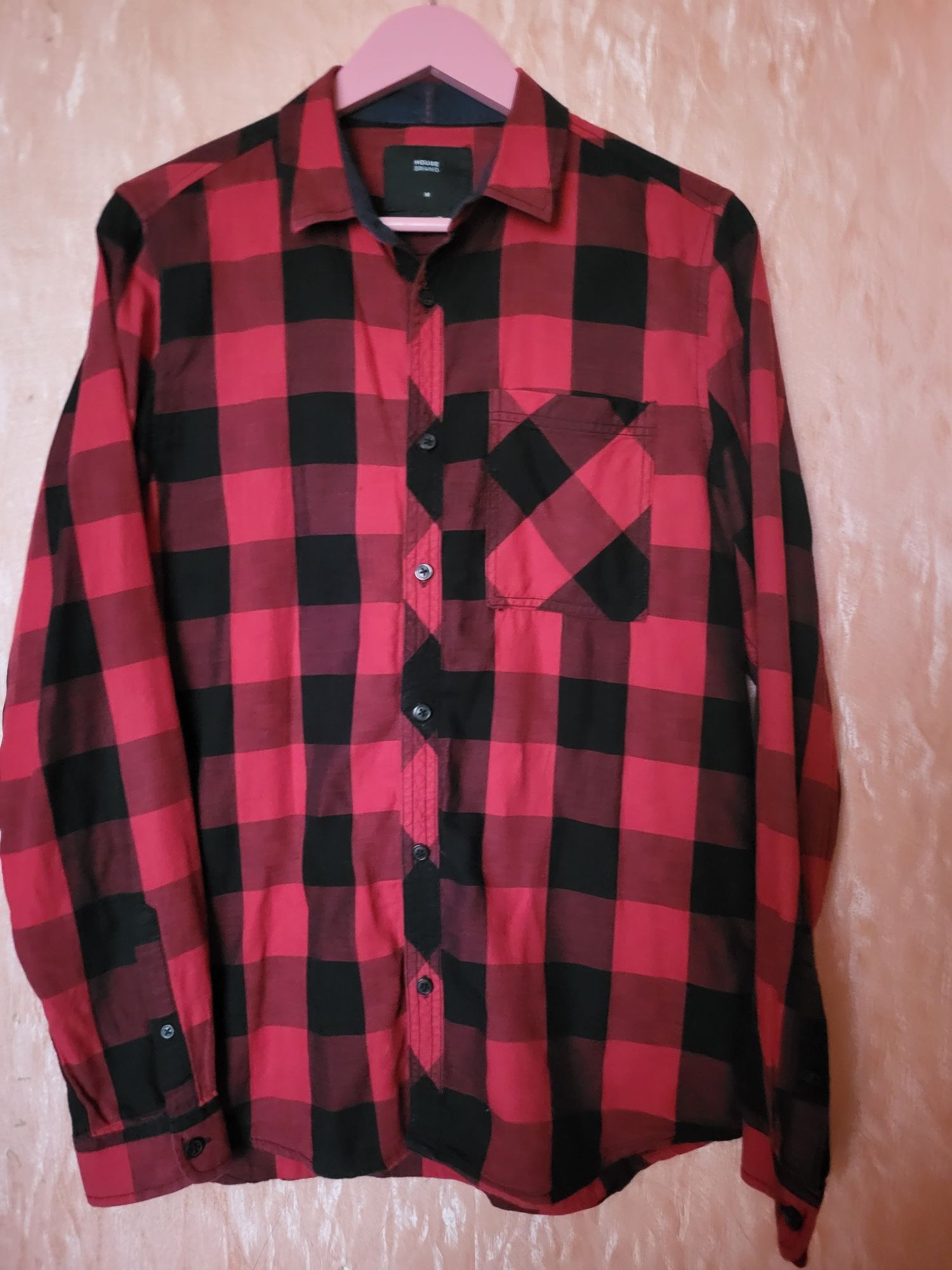 Рубашка клетка коттон. бред House brand M