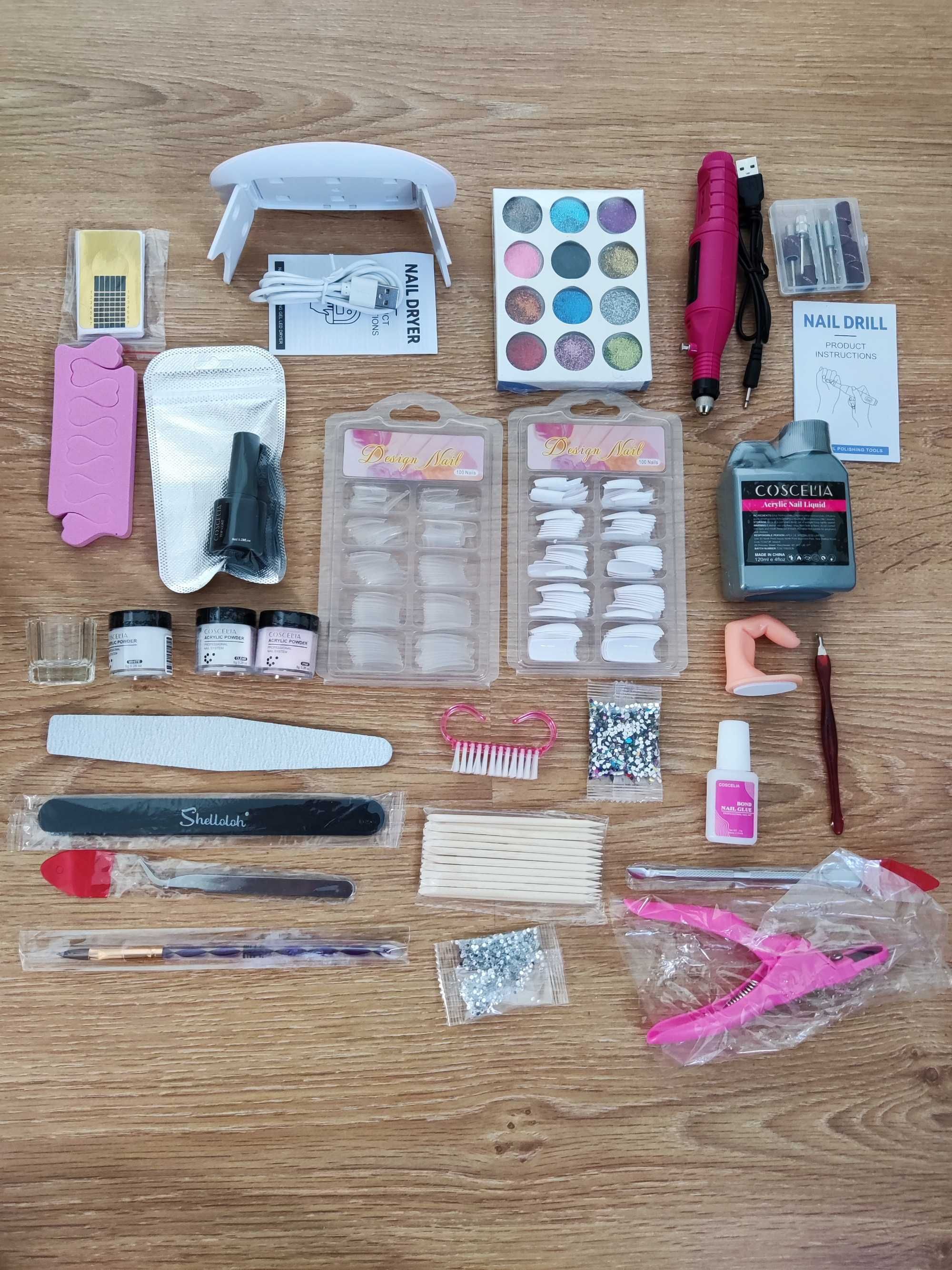Kit de unhas acrilico completo + forno + broca