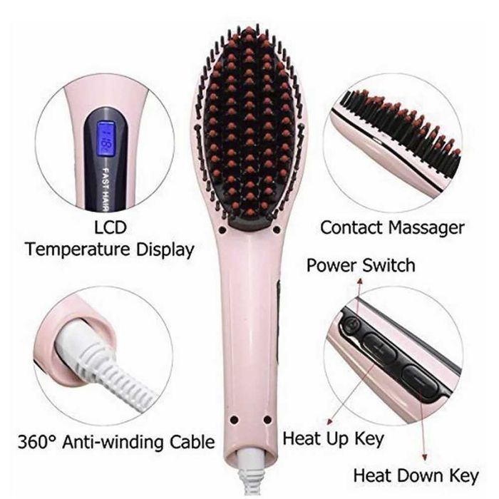 Escova Alisadora de Cabelo 'Fast Hair Straightener' (Usada)