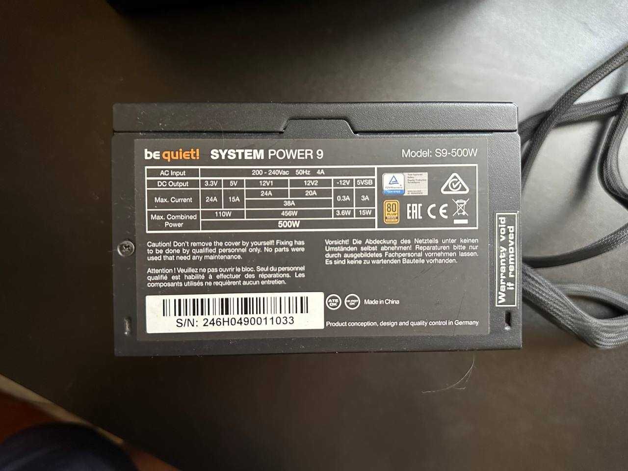 be quiet system power 9 500W Bronze
