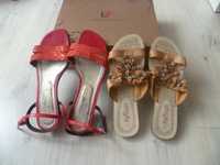 Buty sandały sandałki czerwone 39 (25 cm) klapki gratis