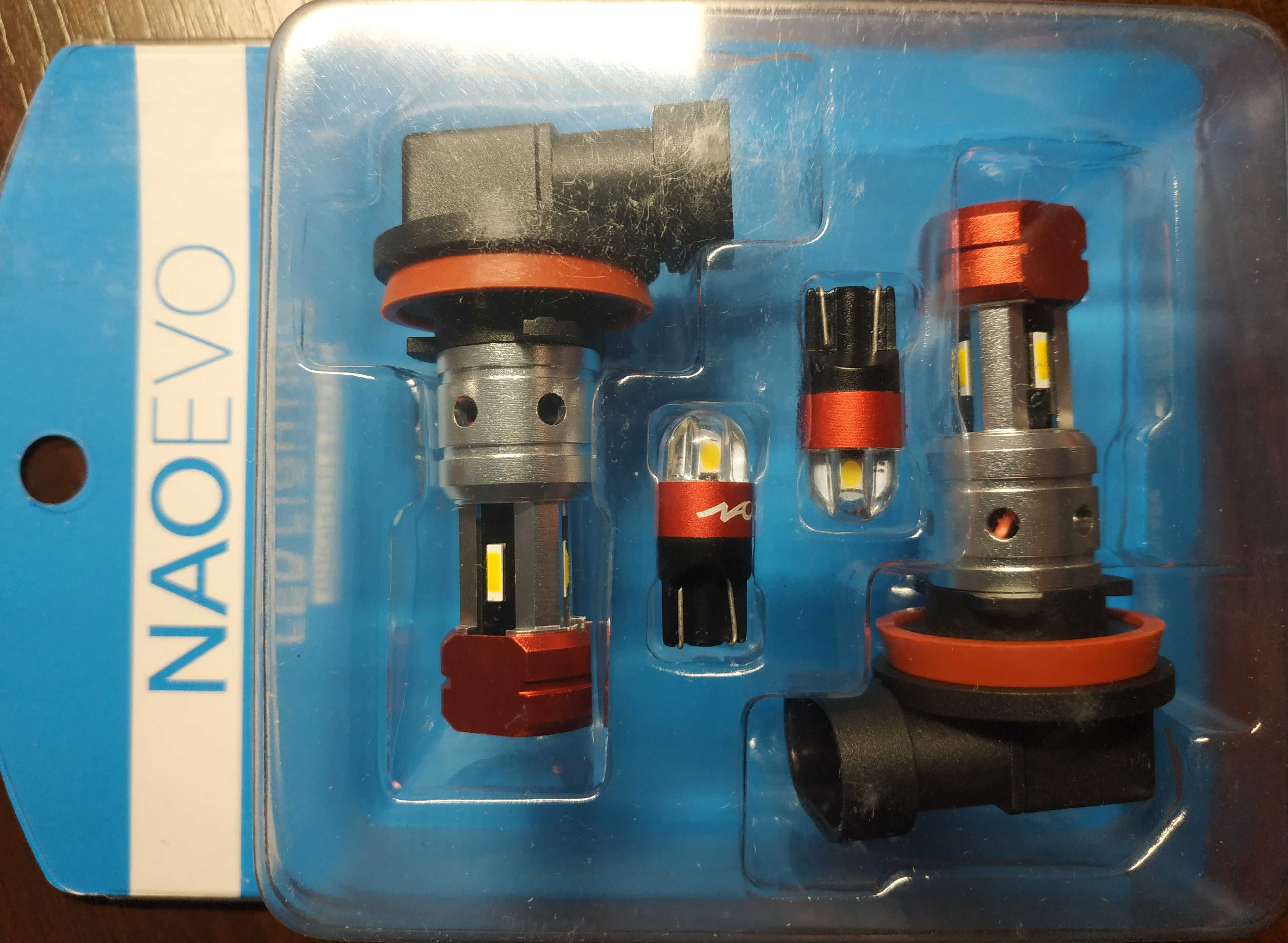 Комплект мощных противотуманок H11 + T10 LED авто ламп NAOEVO