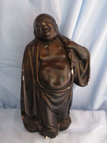 Duża gipsowa malowana figurka Buddy do renowacji