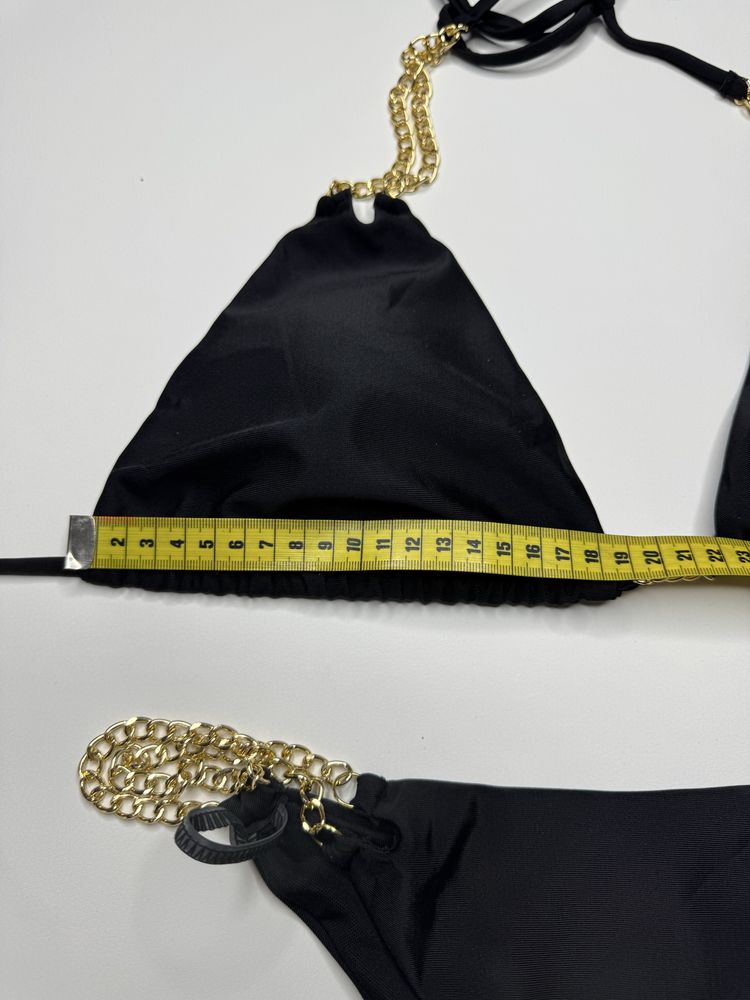 Czarne bikini z lancuszkami seksowne nowe L