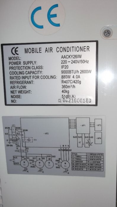 A / C portátil com comando