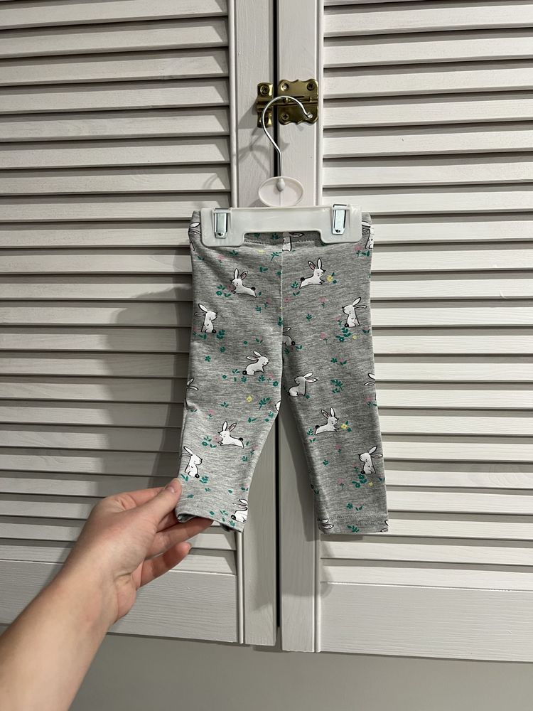 Legginsy niemowlęce Primark r.68 króliczki Wielkanoc Wiosna listki