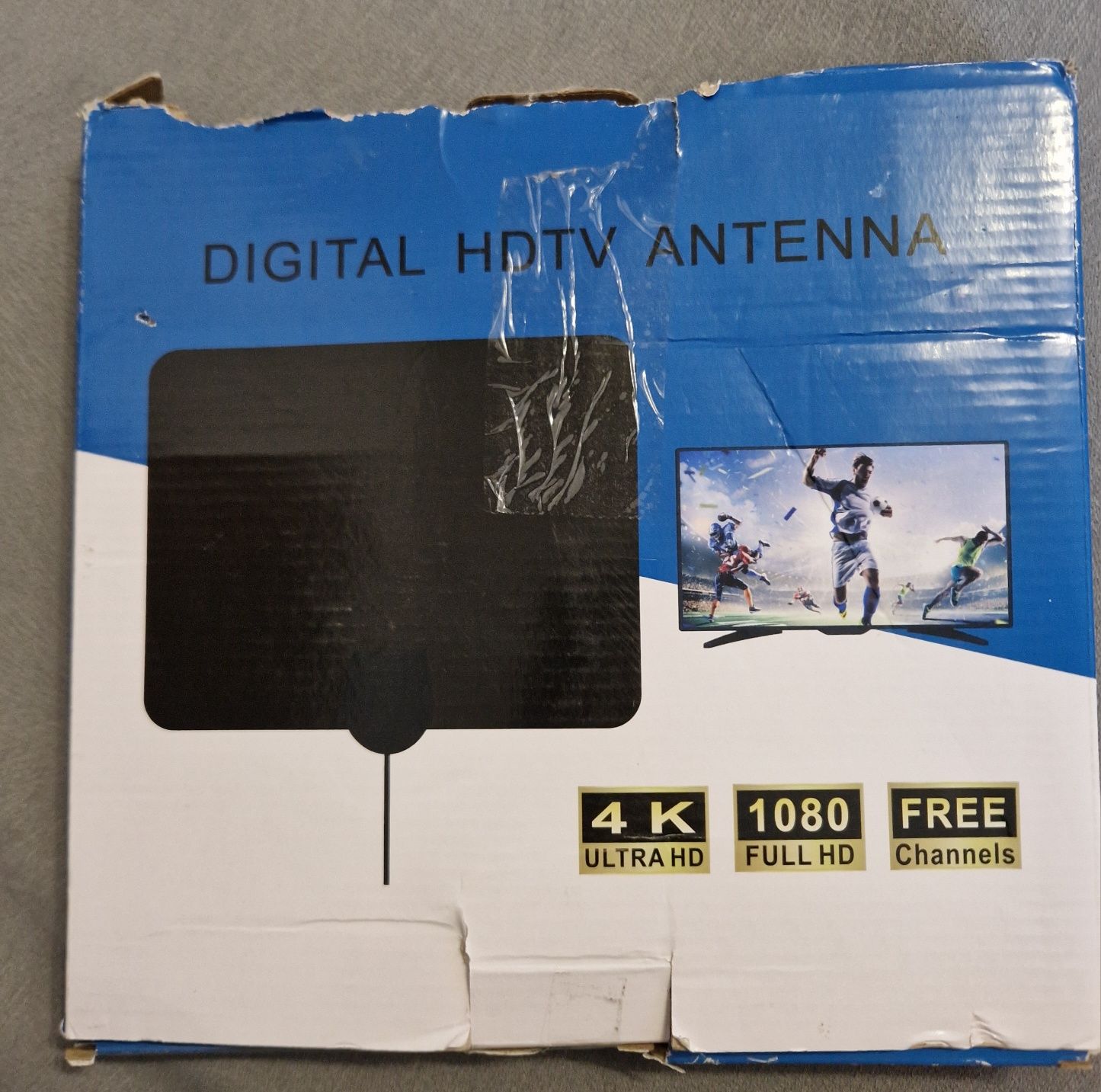 Antena telewizyjna 4K HDTV z wzmacniaczem sygnału samoprzylepna
