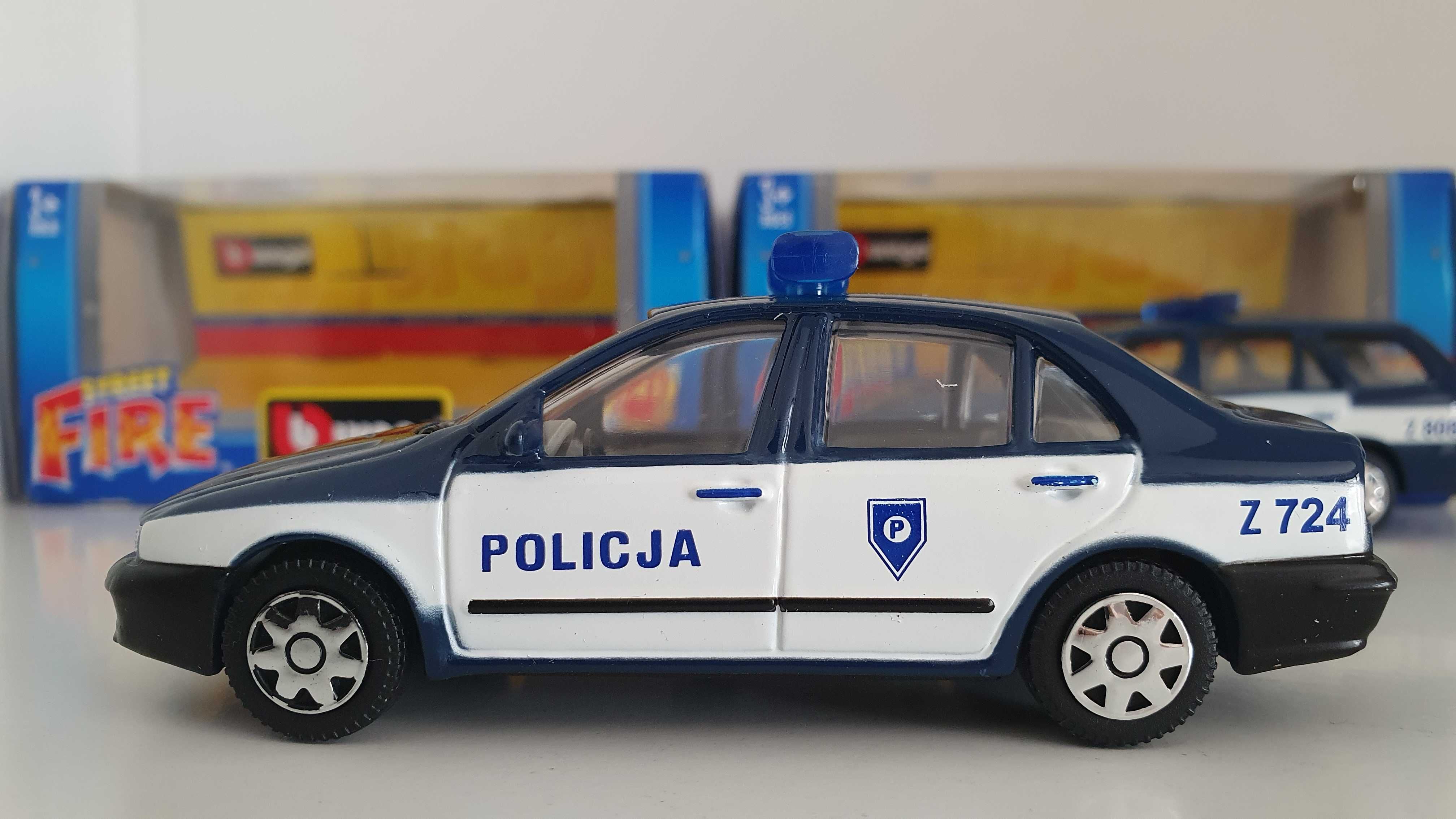 Zestaw Fiat Marea Fiat Marea Weekend Policja Bburago Burago 1:43