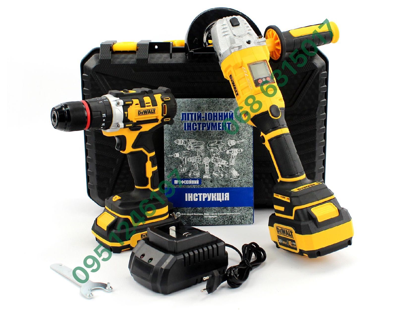 Набор 2в1 DeWalt Шуруповерт DCD796 Болгарка DCG417N АКБ 36V (4Ah 6Ah)