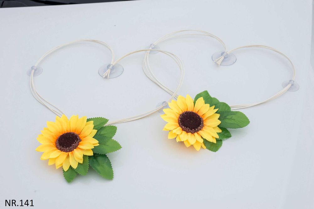 Dekoracja samochodu na samochód do ślubu Ozdoby auta SŁONECZNIKI 141