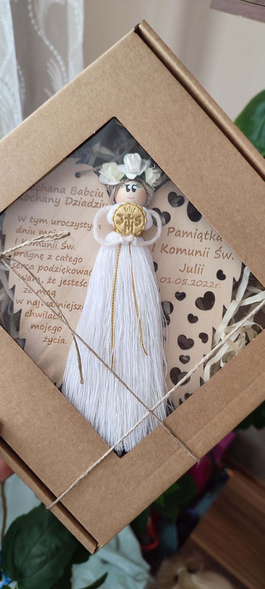 Pamiątka I Komunii Św. Chrztu podziękowanie