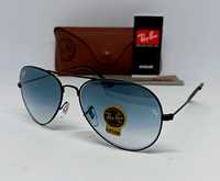 Ray Ban Aviator 58 очки капли голубой градиент в черном металле стекло