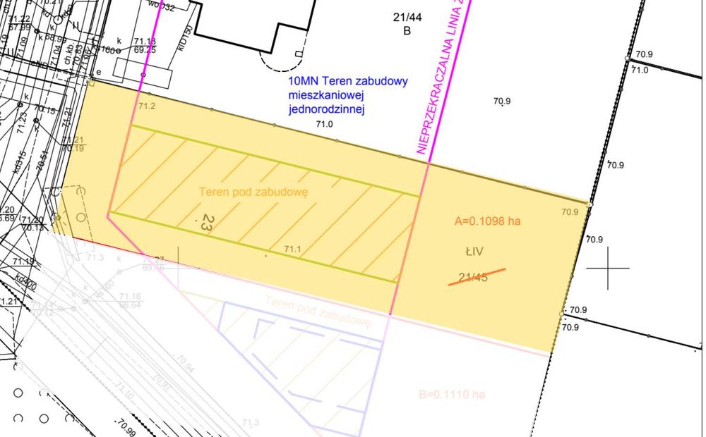 Poznań Szczepankowo Spławie – działka budowlana 1100 m², media, asfalt