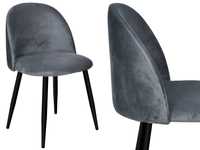 Krzesło aksamitne SOUL grafitowy welurowy velvet do salonu jadalni
