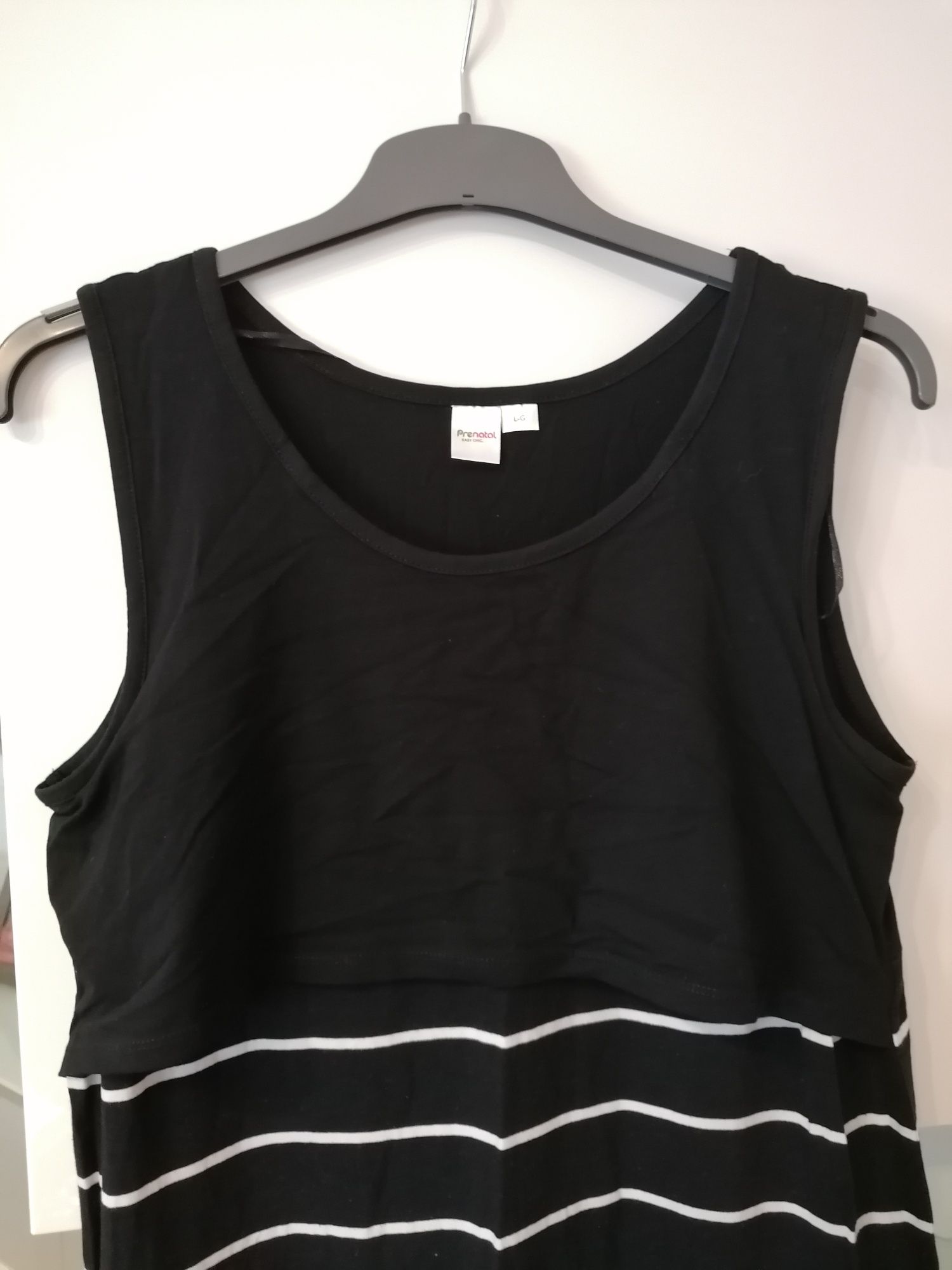 Vestido comprido prémamã com abertura - Prénatal tamanho L/G