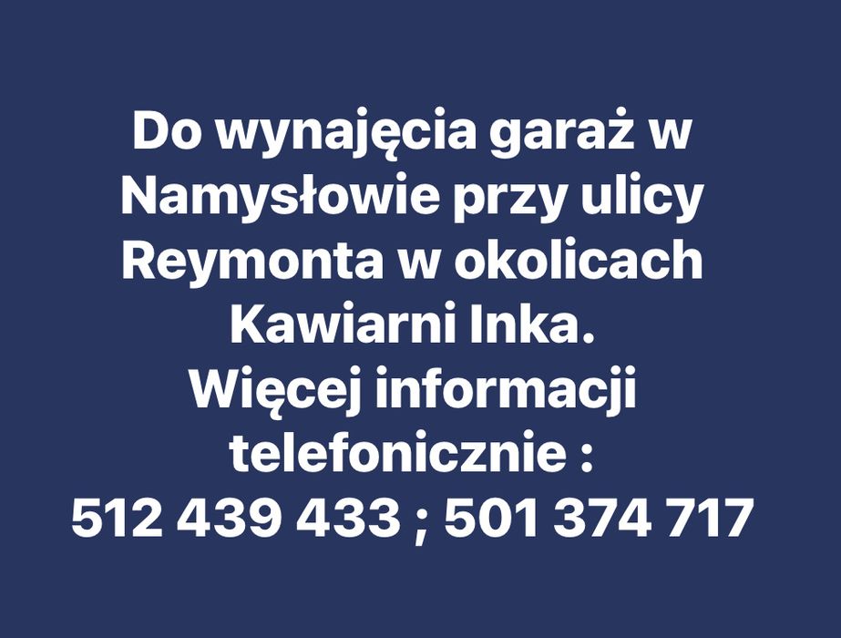 Garaż do wynajęcia