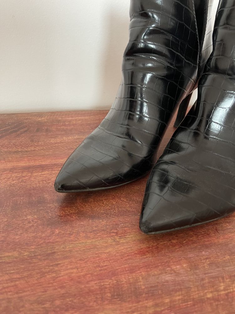 Botki obcas czarne stradivarius 38