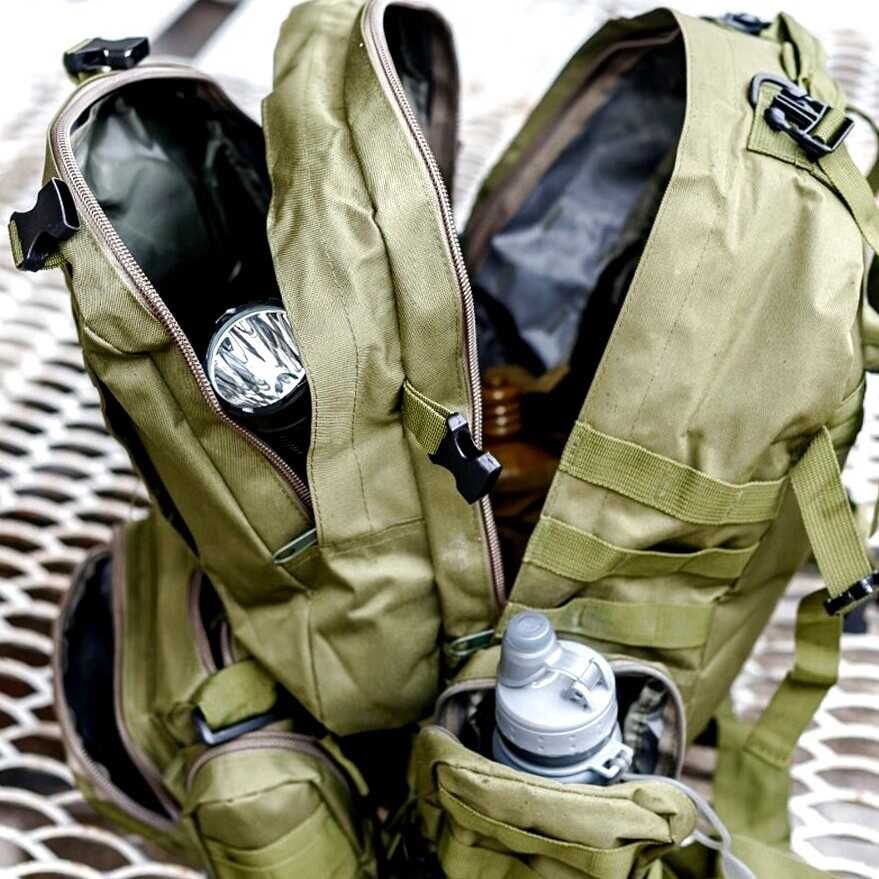 рюкзак тактичний 55л із 3 підсумками штурмовий, для подорожей, баул