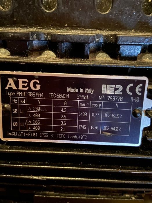 Електродвигун AEG 220-380V 1.1kw