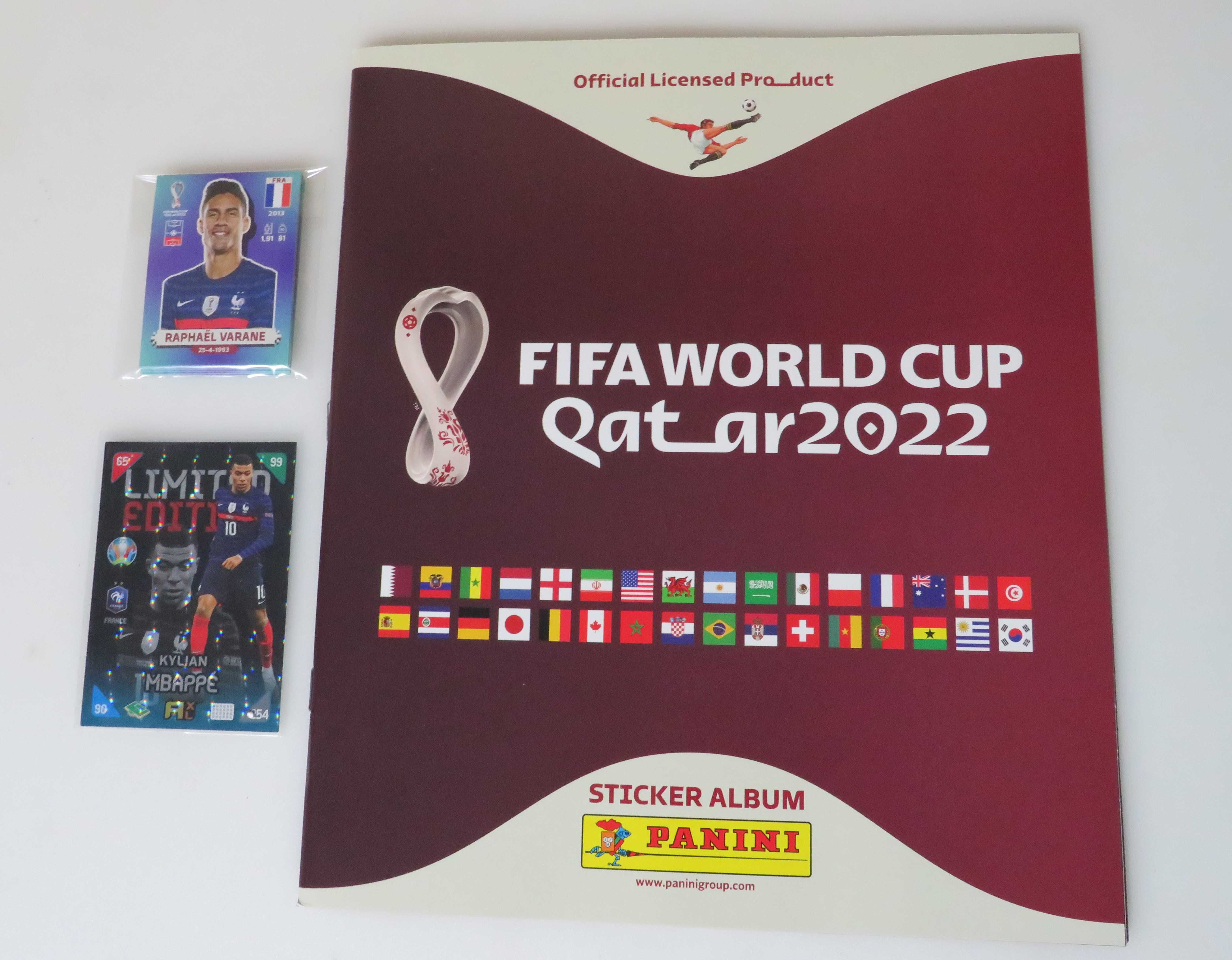 Album Qatar 2022 + 25 random qatar stickers + Card Mbappé