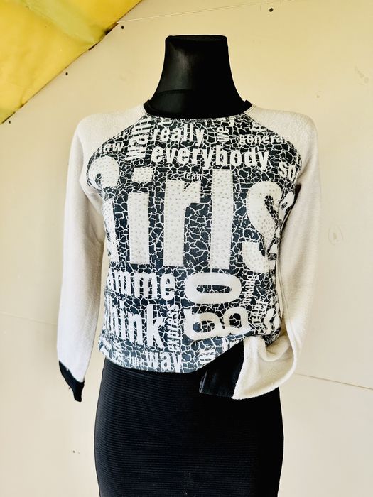 Zestaw XS/34 spódnica prążek na suwak + bluza z aplikacją #1561