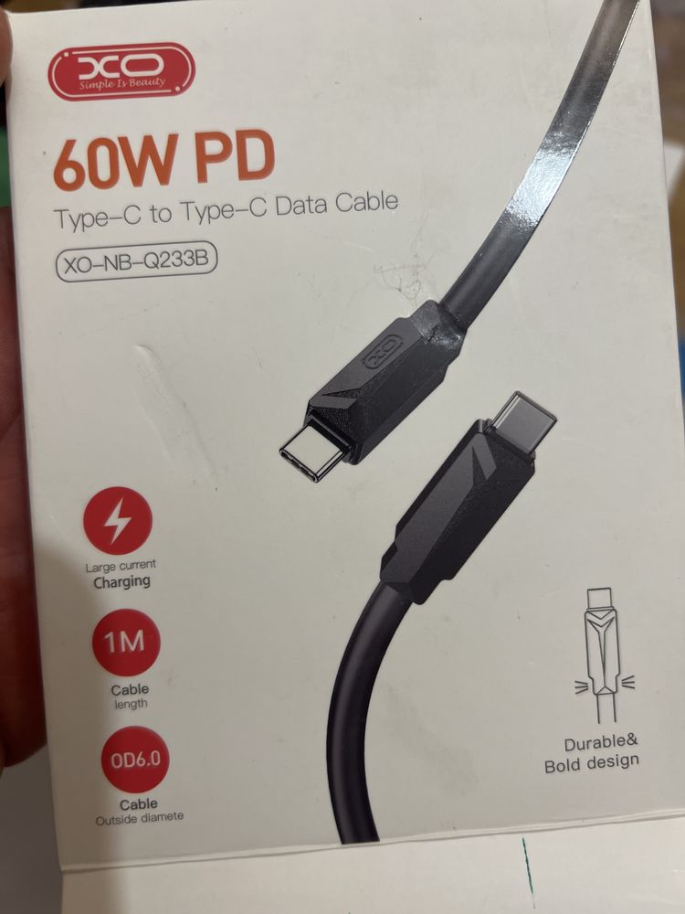 Kabel USB-C do C o mocy 60W i technologii PD