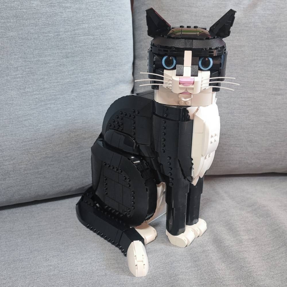 Kocie Wąsy do LEGO 21349 Tuxedo Cat | Czarno-Biały Kot