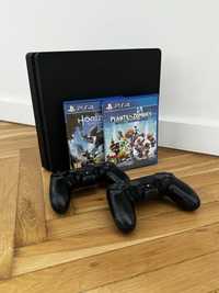 Konsola PlayStation 4 Slim + 2 pady DualShock 4 + 2 gry