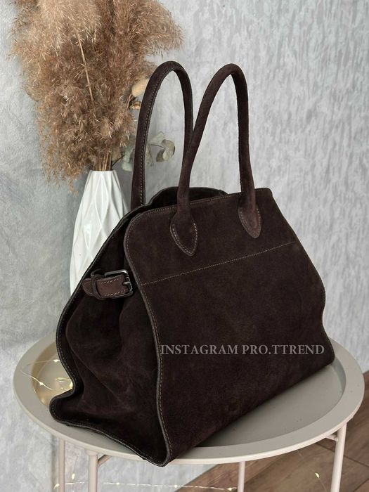 Замшева жіноча шоколадна сумка , замшева велика сумка шопер