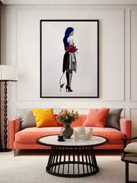 Plakat na Ścianę Obraz Kobieta Kwiat Miniamlizm 40x60 cm ElliveX