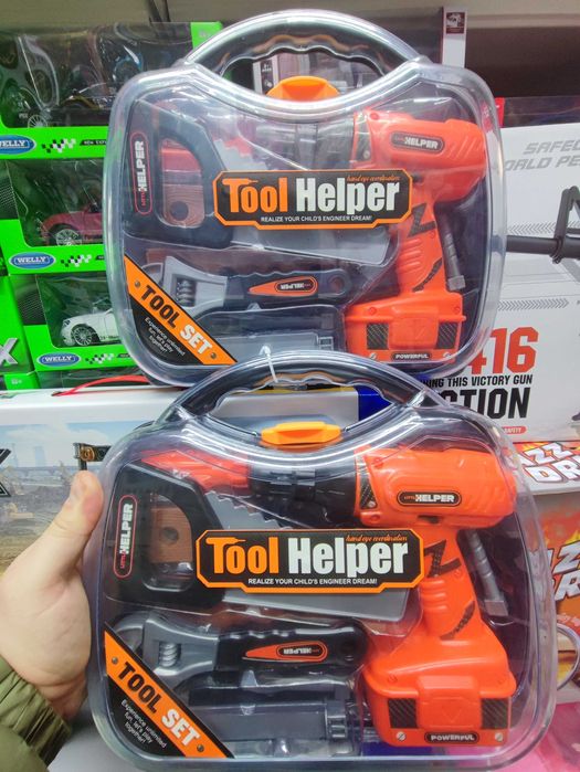 Дитячий набір інструментів в кейсі шуруповерт пила викрутка