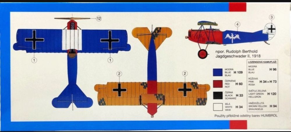 Smer 0803 Samolot Fokker D-VII 1:48 Model do sklejania