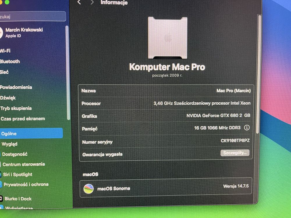 Mac PRO 5.1 Sonoma , 500SDD , 1TB HDD