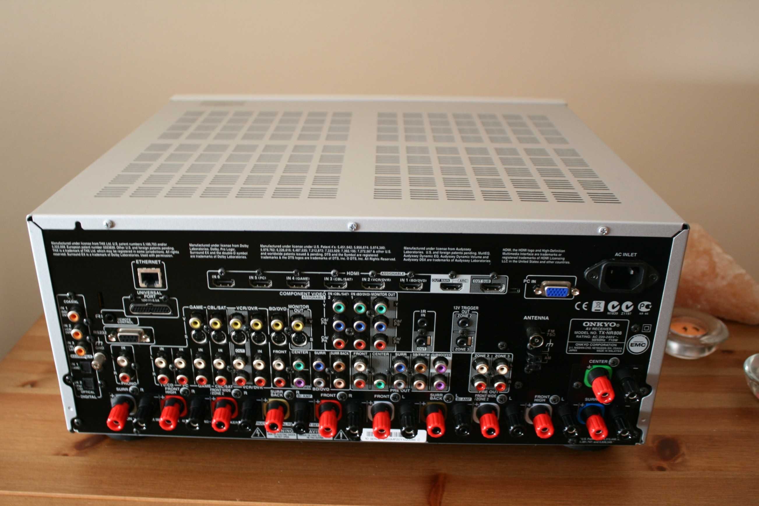 Potężny amplituner Onkyo Tx Nr 808 wzmacniacz 180 watt USB kino domowe
