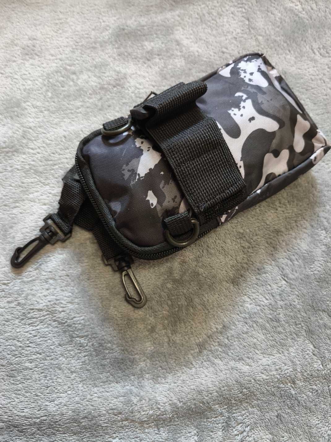 Sportowa torebka saszetka na telefon etui portfel pasek na rękę czarna