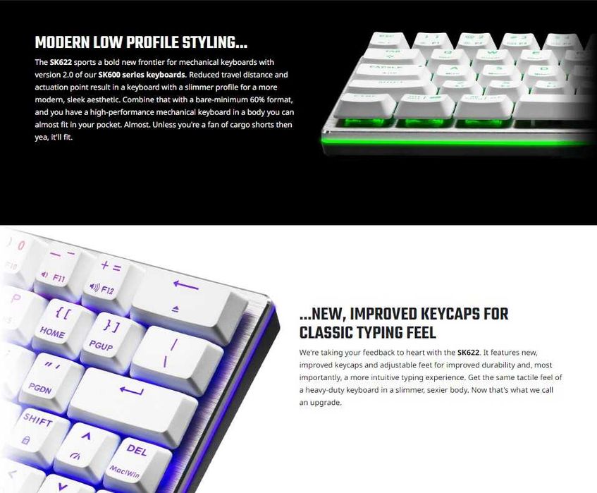 Клавиатура Cooler Master SK622 Silver White механика Brown Switch 1шт