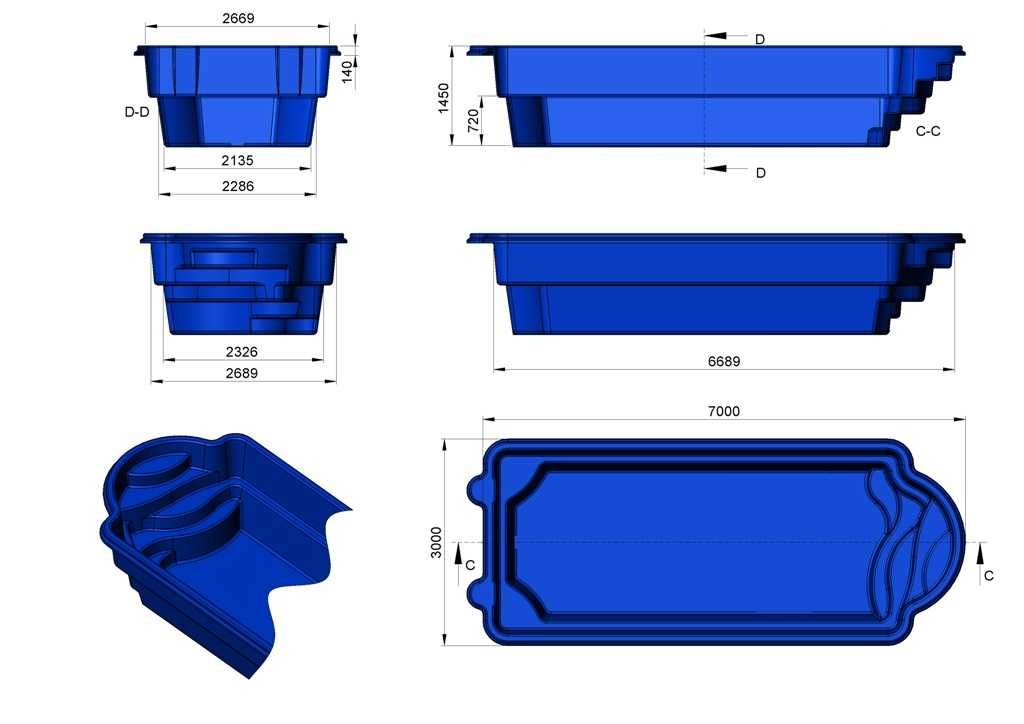 Basen plastikowy do wkopania poliester 7,00 x 3,00 komplet PROMOCJA